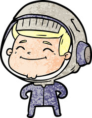 happy cartoon astronaut