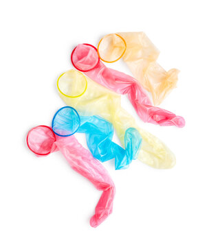Condoms isolated on white background