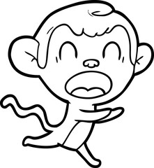 shouting cartoon monkey