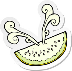 sticker of a cartoon melon slice