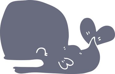 flat color style cartoon whale