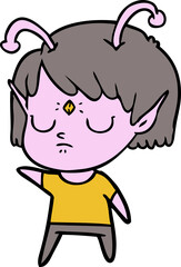 cartoon alien girl