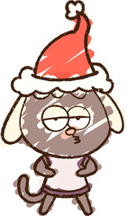 Christmas Dog Chalk Drawing