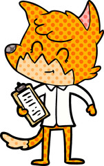 cartoon friendly fox manager