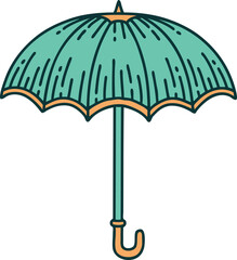 iconic tattoo style image of an umbrella