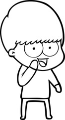 happy cartoon boy