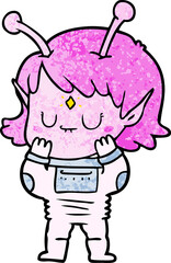 cartoon alien girl