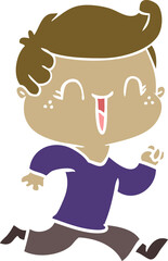 flat color style cartoon laughing boy