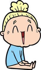 Obraz premium cartoon happy old lady