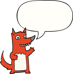 cartoon wolf with speech bubble