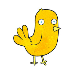 freehand textured cartoon bird