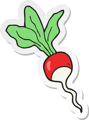 sticker of a cartoon radish