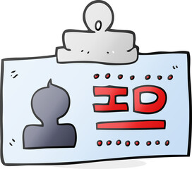freehand drawn cartoon ID badge