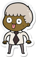 sticker of a cartoon man staring