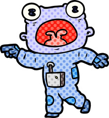 cartoon weird alien communicating