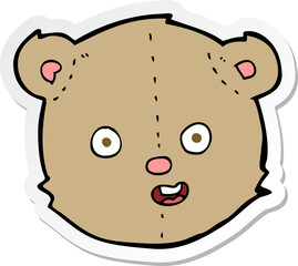 sticker of a cartoon teddy bear head