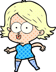 cartoon girl pouting