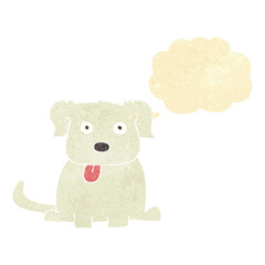 cartoon dog with thought bubble