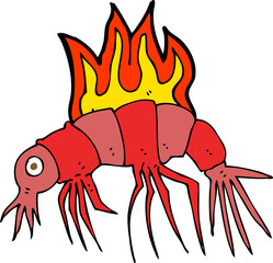 cartoon hot shrimp