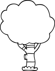 line drawing cartoon tree