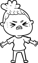 cartoon angry woman