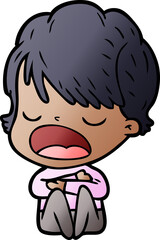 cartoon woman talking