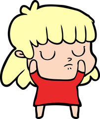 cartoon indifferent woman