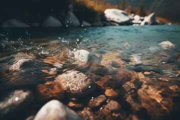 Beautiful abstract background featuring a wonder river. Generative AI