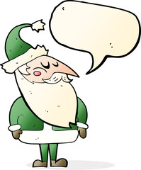 cartoon santa claus with speech bubble