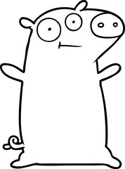 happy cartoon pig