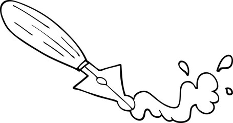 line drawing cartoon fountain pen