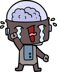 cartoon crying robot