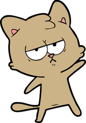 bored cartoon cat
