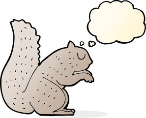 cartoon squirrel with thought bubble