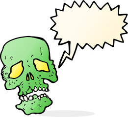 cartoon skull with speech bubble