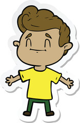 sticker of a happy cartoon man