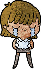 cartoon woman crying