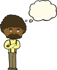 cartoon old man  with thought bubble
