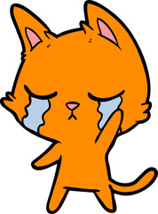 crying cartoon cat