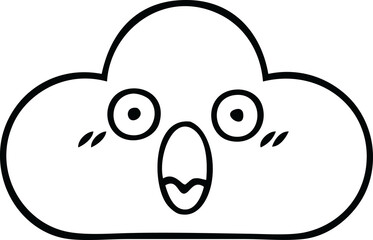 line drawing cartoon of a storm cloud