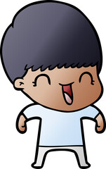 happy cartoon boy