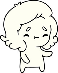 cartoon illustration of a kawaii cute ghost