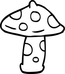 line drawing cartoon toadstool