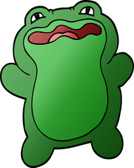 funny cartoon doodle frog