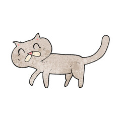 freehand textured cartoon cat