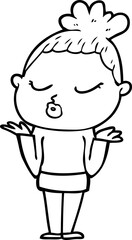 cartoon calm woman