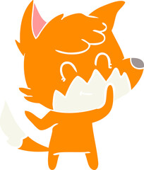 flat color style cartoon friendly fox