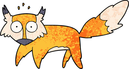 cartoon startled fox