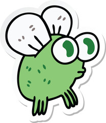 sticker of a quirky hand drawn cartoon fly