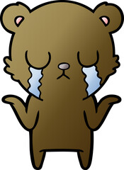 crying cartoon bear